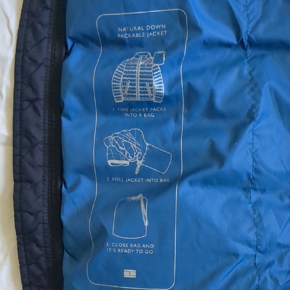 Tommy Hilfiger Blue  Duck Down Puffer Jacket with Quilted Design Size L - Picture 5 of 8